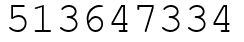 Число 513647334.