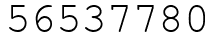 Число 56537780.