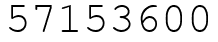 Число 57153600.