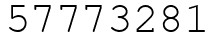 Число 57773281.