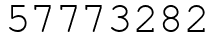 Число 57773282.