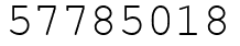 Число 57785018.