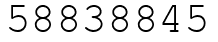 Число 58838845.