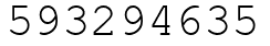 Число 593294635.