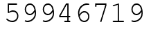 Число 59946719.