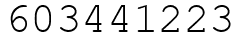 Число 603441223.