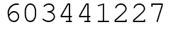Число 603441227.