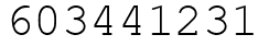 Число 603441231.