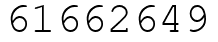 Число 61662649.