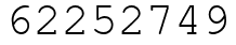Число 62252749.