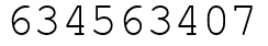 Число 634563407.