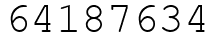 Число 64187634.