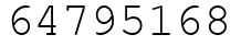 Число 64795168.