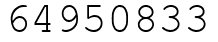 Число 64950833.