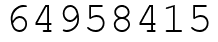 Число 64958415.