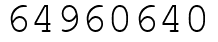 Число 64960640.