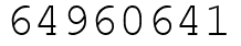 Число 64960641.