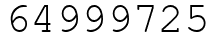Число 64999725.