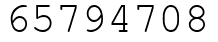 Число 65794708.