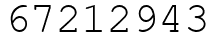 Число 67212943.