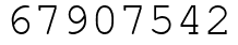 Число 67907542.