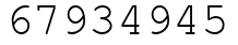 Число 67934945.