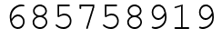 Число 685758919.