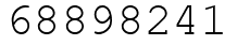 Число 68898241.