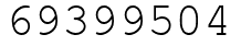 Число 69399504.