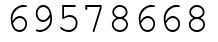 Число 69578668.