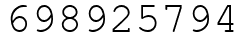 Число 698925794.