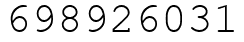 Число 698926031.