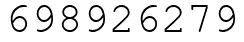Число 698926279.