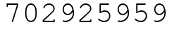 Число 702925959.
