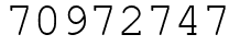 Число 70972747.
