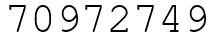 Число 70972749.