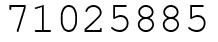 Число 71025885.