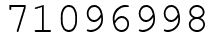 Число 71096998.