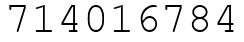 Число 714016784.