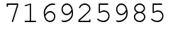 Число 716925985.