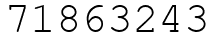 Число 71863243.