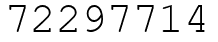 Число 72297714.