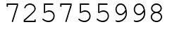 Число 725755998.