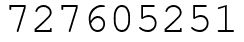 Число 727605251.