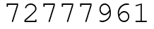 Число 72777961.