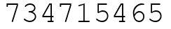 Число 734715465.