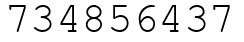 Число 734856437.