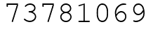 Число 73781069.