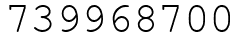 Число 739968700.