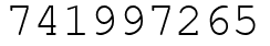 Число 741997265.